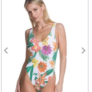 BECCA Floral high leg one piece
